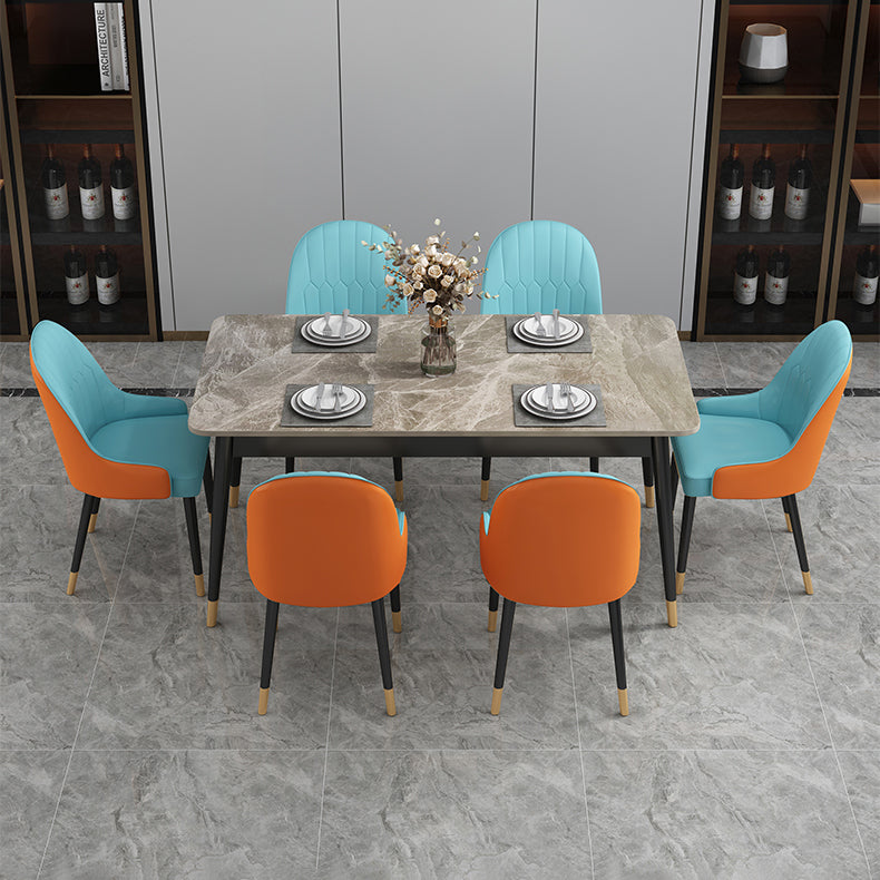 Rectangle Contemporary Style Dining Room Set Sintered Stone Dining Furniture Set with 4 Legs Table Clearhalo 'Dining Room Sets' 'Dining Tables & Seating' 'dining_room_set' 'furn' 'furn_dining_room_set' 'Furniture' 'furniture_dining_room_set' 'Kitchen & Dining Furniture' 'kitchen&dining_furn' 'kitchen' 3491337