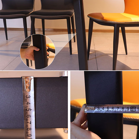 Contemporary Style Sintered Stone Dining Table with Black Fixed Table and 4 Legs Base Clearhalo 'Dining Room Sets' 'Dining Tables & Seating' 'dining_room_set' 'furn' 'furn_dining_room_set' 'Furniture' 'furniture_dining_room_set' 'Kitchen & Dining Furniture' 'kitchen&dining_furn' 'kitchen' 3491370