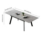 Contemporary Style Sintered Stone Dining Table with Grey Fixed Table and 4 Black Legs Base Clearhalo 'Dining Room Sets' 'Dining Tables & Seating' 'dining_room_set' 'furn' 'furn_dining_room_set' 'Furniture' 'furniture_dining_room_set' 'Kitchen & Dining Furniture' 'kitchen&dining_furn' 'kitchen' 3491389