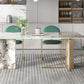 Contemporary Style Sintered Stone Dining Table with White Fixed Table and Double Pedestal Base Clearhalo 'Dining Room Sets' 'Dining Tables & Seating' 'dining_room_set' 'furn' 'furn_dining_room_set' 'Furniture' 'furniture_dining_room_set' 'Kitchen & Dining Furniture' 'kitchen&dining_furn' 'kitchen' 3491397