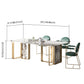 Contemporary Style Sintered Stone Dining Table with White Fixed Table and Double Pedestal Base Clearhalo 'Dining Room Sets' 'Dining Tables & Seating' 'dining_room_set' 'furn' 'furn_dining_room_set' 'Furniture' 'furniture_dining_room_set' 'Kitchen & Dining Furniture' 'kitchen&dining_furn' 'kitchen' 3491401