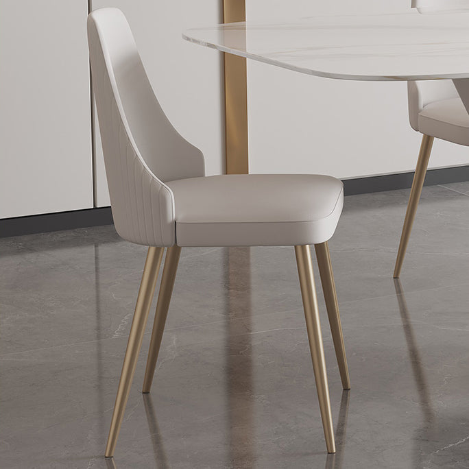 Contemporary Style Sintered Stone Dining Table with White Fixed Table and Trestle Base Clearhalo 'Dining Room Sets' 'Dining Tables & Seating' 'dining_room_set' 'furn' 'furn_dining_room_set' 'Furniture' 'furniture_dining_room_set' 'Kitchen & Dining Furniture' 'kitchen&dining_furn' 'kitchen' 3491492