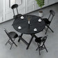 Contemporary Style Traditional Height Dining Set with Black Folding Table and Chairs 5 Piece Set Clearhalo 'Dining Room Sets' 'Dining Tables & Seating' 'dining_room_set' 'furn' 'furn_dining_room_set' 'Furniture' 'furniture_dining_room_set' 'Kitchen & Dining Furniture' 'kitchen&dining_furn' 'kitchen' 3491502