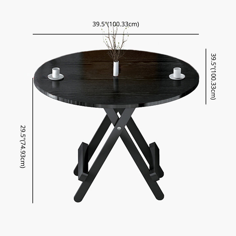 Contemporary Style Traditional Height Dining Set with Black Folding Table and Chairs Clearhalo 'Dining Room Sets' 'Dining Tables & Seating' 'dining_room_set' 'furn' 'furn_dining_room_set' 'Furniture' 'furniture_dining_room_set' 'Kitchen & Dining Furniture' 'kitchen&dining_furn' 'kitchen' 3491510