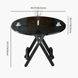 Contemporary Style Traditional Height Dining Set with Black Folding Table and Chairs Clearhalo 'Dining Room Sets' 'Dining Tables & Seating' 'dining_room_set' 'furn' 'furn_dining_room_set' 'Furniture' 'furniture_dining_room_set' 'Kitchen & Dining Furniture' 'kitchen&dining_furn' 'kitchen' 3491510