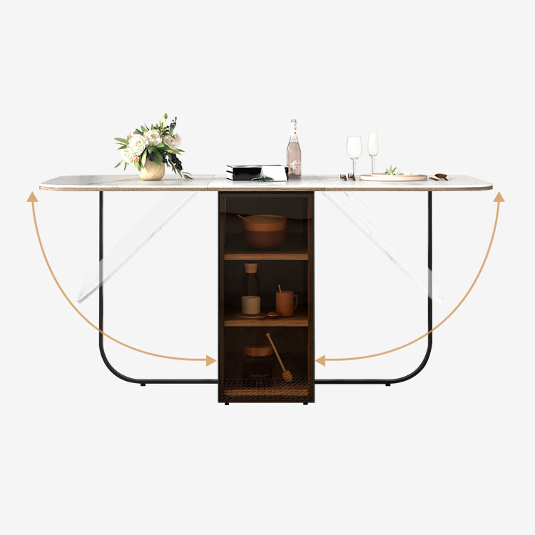 Modern Style Traditional Height Dining Set with Drop Leaf Table and Trestle Base Clearhalo 'Dining Room Sets' 'Dining Tables & Seating' 'dining_room_set' 'Furniture' 'furniture_dining_room_set' 'Kitchen & Dining Furniture' 'kitchen&dining_furn' 'kitchen' 3491518