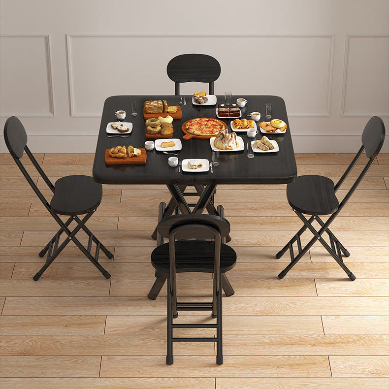 Contemporary Style Traditional Height Dining Set with Folding Table and Chairs Clearhalo 'Dining Room Sets' 'Dining Tables & Seating' 'dining_room_set' 'furn' 'furn_dining_room_set' 'Furniture' 'furniture_dining_room_set' 'Kitchen & Dining Furniture' 'kitchen&dining_furn' 'kitchen' 3491545