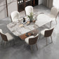 Dining Room Set Contemporary with Sintered Stone Dining Table and Cushion Chairs 7 Piece Set Clearhalo 'Dining Room Sets' 'Dining Tables & Seating' 'dining_room_set' 'furn' 'furn_dining_room_set' 'Furniture' 'furniture_dining_room_set' 'Kitchen & Dining Furniture' 'kitchen&dining_furn' 'kitchen' 3491570