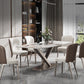 Dining Room Set Contemporary with Sintered Stone Dining Table and Cushion Chairs Clearhalo 'Dining Room Sets' 'Dining Tables & Seating' 'dining_room_set' 'furn' 'furn_dining_room_set' 'Furniture' 'furniture_dining_room_set' 'Kitchen & Dining Furniture' 'kitchen&dining_furn' 'kitchen' 3491572