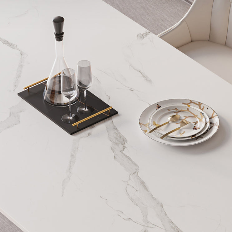 Minimalist Style Dining Set with Rectangle Shape Table and Upholstered Chairs Clearhalo 'Dining Room Sets' 'Dining Tables & Seating' 'dining_room_set' 'furn' 'furn_dining_room_set' 'Furniture' 'furniture_dining_room_set' 'Kitchen & Dining Furniture' 'kitchen&dining_furn' 'kitchen' 3491590