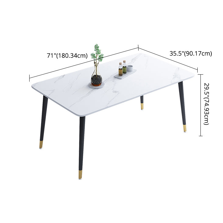 Minimalist Style Dining Set with Rectangle Shape Table and Upholstered Chairs Clearhalo 'Dining Room Sets' 'Dining Tables & Seating' 'dining_room_set' 'furn' 'furn_dining_room_set' 'Furniture' 'furniture_dining_room_set' 'Kitchen & Dining Furniture' 'kitchen&dining_furn' 'kitchen' 3491595