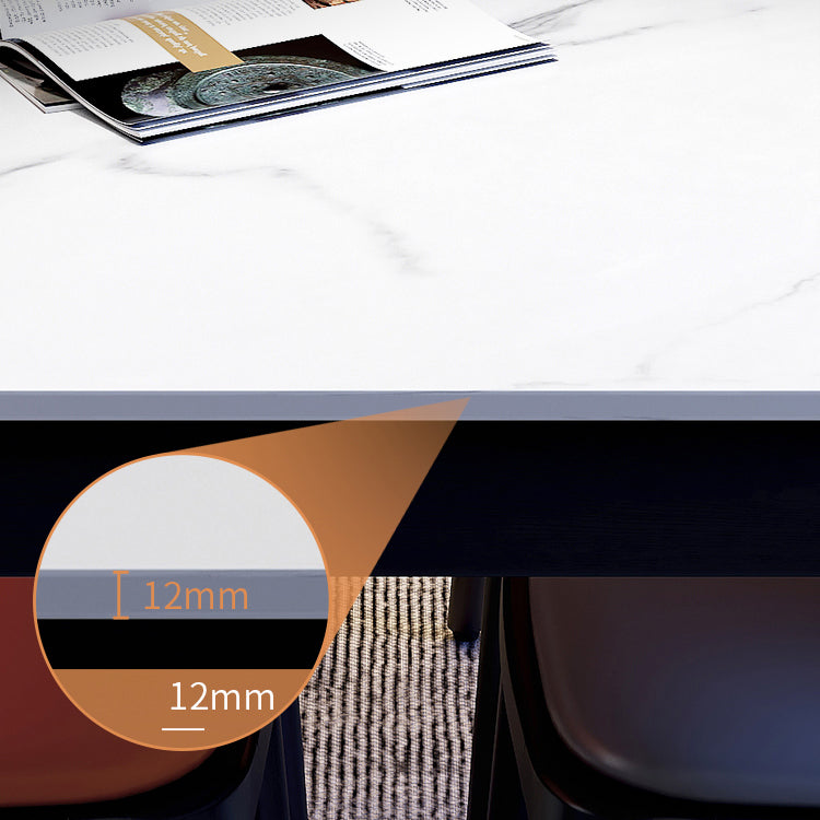 Dining Room Sets Contemporary with Sintered Stone Dining Table and Padded Chairs Clearhalo 'Dining Room Sets' 'Dining Tables & Seating' 'dining_room_set' 'furn' 'furn_dining_room_set' 'Furniture' 'furniture_dining_room_set' 'Kitchen & Dining Furniture' 'kitchen&dining_furn' 'kitchen' 3491604