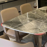 Minimalist Style Table Set with Sintered Stone Table and Upholstered Chairs Clearhalo 'Dining Room Sets' 'Dining Tables & Seating' 'dining_room_set' 'furn' 'furn_dining_room_set' 'Furniture' 'furniture_dining_room_set' 'Kitchen & Dining Furniture' 'kitchen&dining_furn' 'kitchen' 3491639