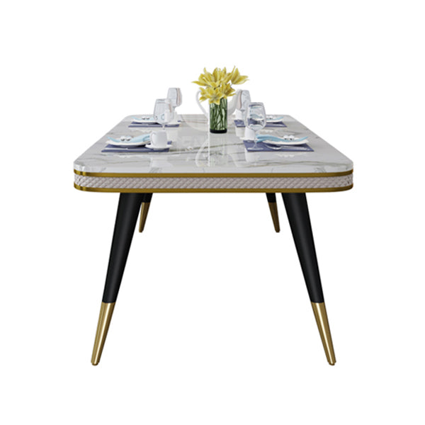 Contemporary Dining Table Sets with Sintered Stone Table and Cushion Chairs Clearhalo 'Dining Room Sets' 'Dining Tables & Seating' 'dining_room_set' 'furn' 'furn_dining_room_set' 'Furniture' 'furniture_dining_room_set' 'Kitchen & Dining Furniture' 'kitchen&dining_furn' 'kitchen' 3491649