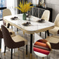 Contemporary Dining Table Sets with Sintered Stone Table and Cushion Chairs Clearhalo 'Dining Room Sets' 'Dining Tables & Seating' 'dining_room_set' 'furn' 'furn_dining_room_set' 'Furniture' 'furniture_dining_room_set' 'Kitchen & Dining Furniture' 'kitchen&dining_furn' 'kitchen' 3491651