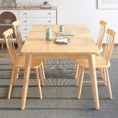 Modern Wood Dining Table Set of 5/7 with Rectangle Table Dining Set with Winsor Chairs 5 Piece Set Clearhalo 'Dining Room Sets' 'Dining Tables & Seating' 'dining_room_set' 'furn' 'furn_dining_room_set' 'Furniture' 'furniture_dining_room_set' 'Kitchen & Dining Furniture' 'kitchen&dining_furn' 'kitchen' 3491660