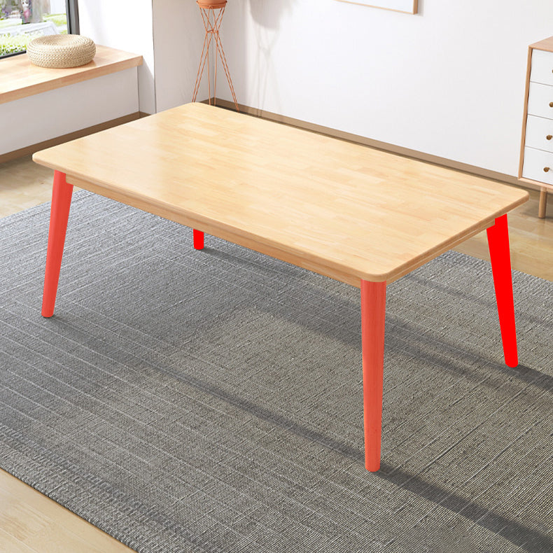 Modern Wood Dining Table Set of 5/7 with Rectangle Table Dining Set with Winsor Chairs Clearhalo 'Dining Room Sets' 'Dining Tables & Seating' 'dining_room_set' 'furn' 'furn_dining_room_set' 'Furniture' 'furniture_dining_room_set' 'Kitchen & Dining Furniture' 'kitchen&dining_furn' 'kitchen' 3491673