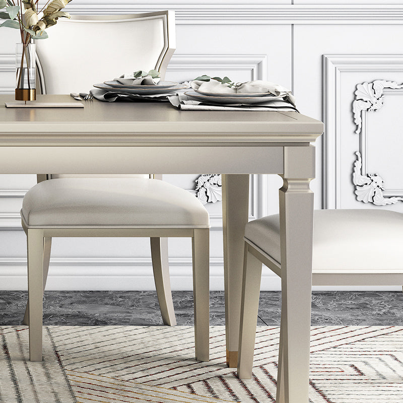 Modern Golden Wood Table Set of 5/7 with Rectangle Table Dining Set with Leather Chairs Clearhalo 'Dining Room Sets' 'Dining Tables & Seating' 'dining_room_set' 'furn' 'furn_dining_room_set' 'Furniture' 'furniture_dining_room_set' 'Kitchen & Dining Furniture' 'kitchen&dining_furn' 'kitchen' 3491678