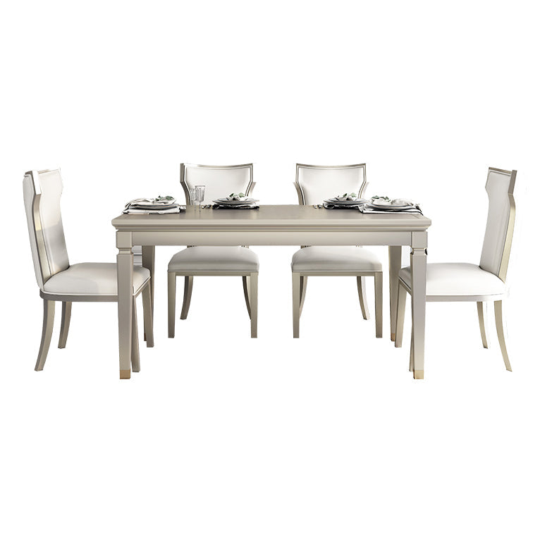 Modern Golden Wood Table Set of 5/7 with Rectangle Table Dining Set with Leather Chairs Clearhalo 'Dining Room Sets' 'Dining Tables & Seating' 'dining_room_set' 'furn' 'furn_dining_room_set' 'Furniture' 'furniture_dining_room_set' 'Kitchen & Dining Furniture' 'kitchen&dining_furn' 'kitchen' 3491679