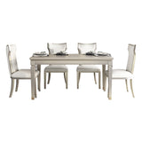 Modern Golden Wood Table Set of 5/7 with Rectangle Table Dining Set with Leather Chairs Clearhalo 'Dining Room Sets' 'Dining Tables & Seating' 'dining_room_set' 'furn' 'furn_dining_room_set' 'Furniture' 'furniture_dining_room_set' 'Kitchen & Dining Furniture' 'kitchen&dining_furn' 'kitchen' 3491679