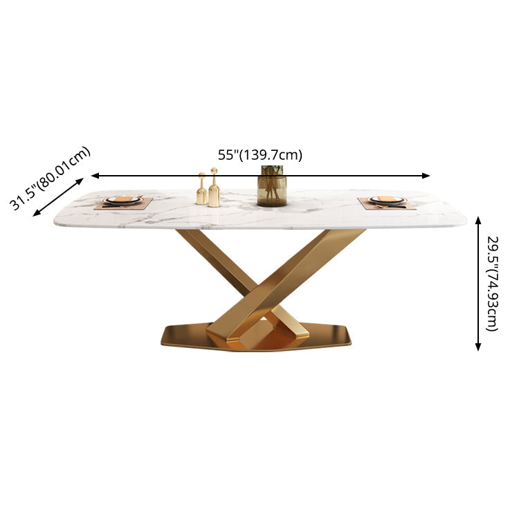 Modern Marble Table Set of 5/7 with Rectangle Table Dining Set with PU Leather Chairs Clearhalo 'Dining Room Sets' 'Dining Tables & Seating' 'dining_room_set' 'furn' 'furn_dining_room_set' 'Furniture' 'furniture_dining_room_set' 'Kitchen & Dining Furniture' 'kitchen&dining_furn' 'kitchen' 3491695