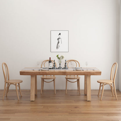 Modern Wooden Table Set of 5 with Rectangle Table Dining Set with Solna Chairs 5 Piece Set Clearhalo 'Dining Room Sets' 'Dining Tables & Seating' 'dining_room_set' 'furn' 'furn_dining_room_set' 'Furniture' 'furniture_dining_room_set' 'Kitchen & Dining Furniture' 'kitchen&dining_furn' 'kitchen' 3491715
