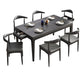 Modern White & Black Sintered Stone Dining Set Rectangle Shape Standard Dining Set for Kitchen Black 7 Piece Set Clearhalo 'Dining Room Sets' 'Dining Tables & Seating' 'dining_room_set' 'furn' 'furn_dining_room_set' 'Furniture' 'furniture_dining_room_set' 'Kitchen & Dining Furniture' 'kitchen&dining_furn' 'kitchen' 3491756