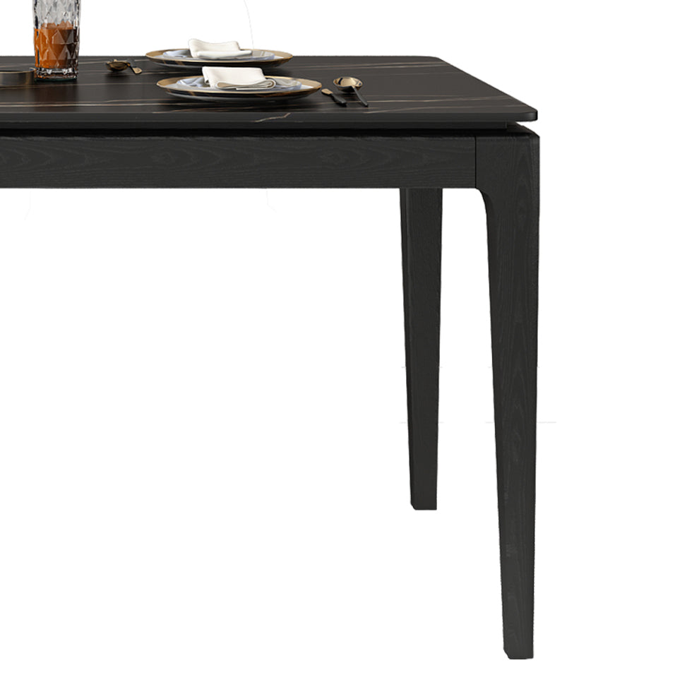 Modern White & Black Sintered Stone Dining Set Rectangle Shape Standard Dining Set for Kitchen Clearhalo 'Dining Room Sets' 'Dining Tables & Seating' 'dining_room_set' 'furn' 'furn_dining_room_set' 'Furniture' 'furniture_dining_room_set' 'Kitchen & Dining Furniture' 'kitchen&dining_furn' 'kitchen' 3491762