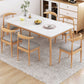 Minimalist Standard Kitchen Dining Set MDF Rectangle Shape Dining Set with 4 Legs Base 55.1"L x 31.5"W x 29.5"H White 7 Piece Set Clearhalo 'Dining Room Sets' 'Dining Tables & Seating' 'dining_room_set' 'furn' 'furn_dining_room_set' 'Furniture' 'furniture_dining_room_set' 'Kitchen & Dining Furniture' 'kitchen&dining_furn' 'kitchen' 3491768