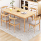 Minimalist Standard Kitchen Dining Set MDF Rectangle Shape Dining Set with 4 Legs Base 55.1"L x 31.5"W x 29.5"H Natural 7 Piece Set Clearhalo 'Dining Room Sets' 'Dining Tables & Seating' 'dining_room_set' 'furn' 'furn_dining_room_set' 'Furniture' 'furniture_dining_room_set' 'Kitchen & Dining Furniture' 'kitchen&dining_furn' 'kitchen' 3491770