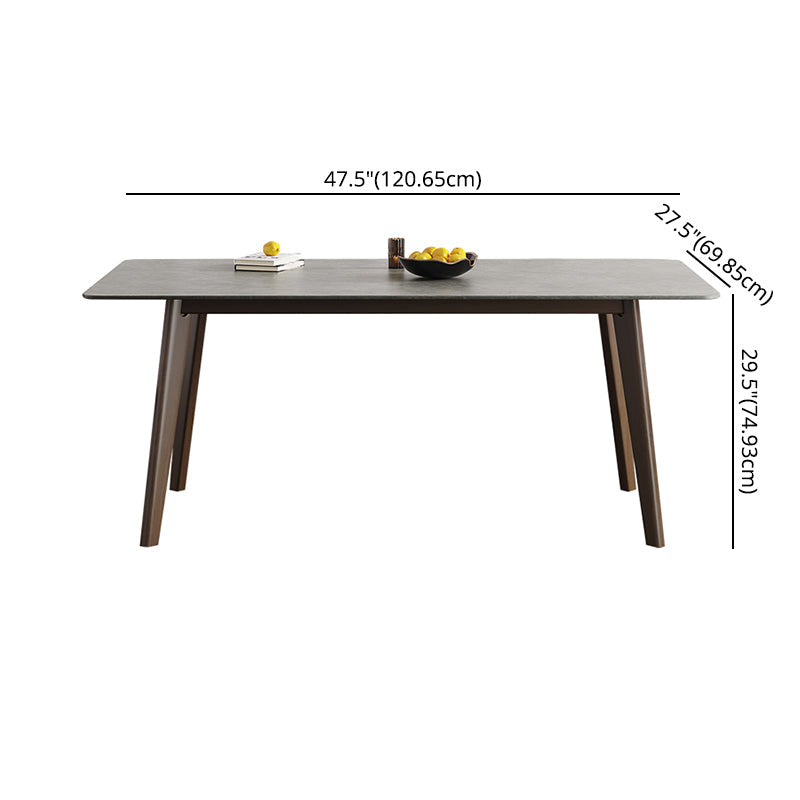 Contemporary Sintered Stone Top Standard Dining Set Rectangle Gray Dining Set for Kitchen Clearhalo 'Dining Room Sets' 'Dining Tables & Seating' 'dining_room_set' 'furn' 'furn_dining_room_set' 'Furniture' 'furniture_dining_room_set' 'Kitchen & Dining Furniture' 'kitchen&dining_furn' 'kitchen' 3491795