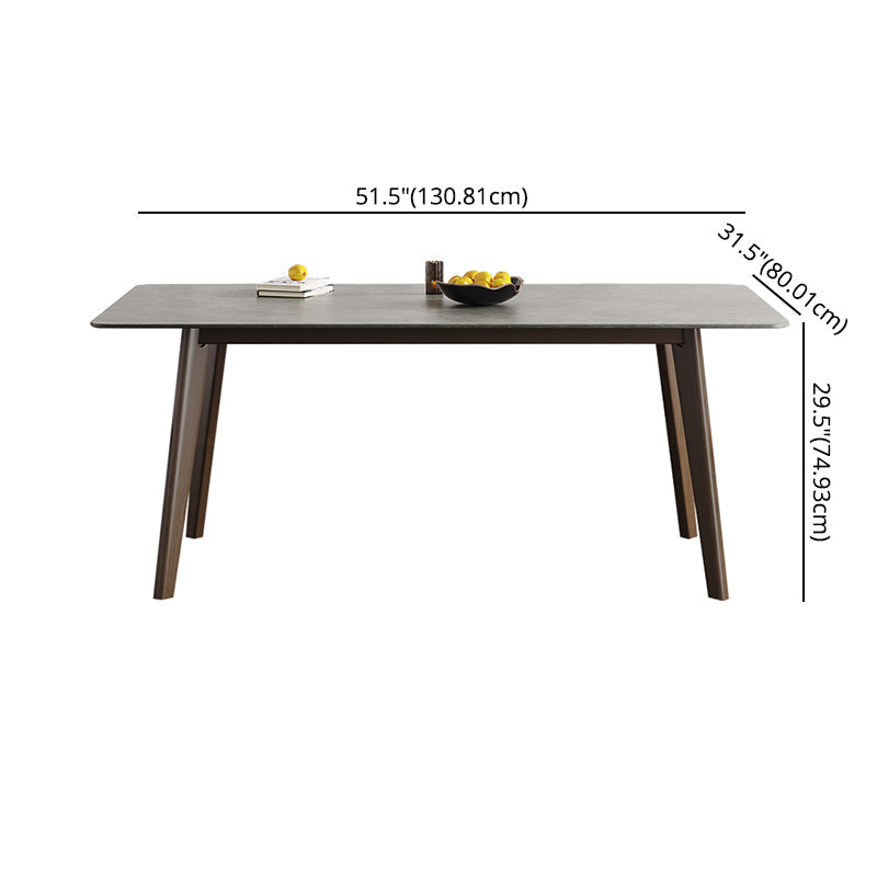 Contemporary Sintered Stone Top Standard Dining Set Rectangle Gray Dining Set for Kitchen Clearhalo 'Dining Room Sets' 'Dining Tables & Seating' 'dining_room_set' 'furn' 'furn_dining_room_set' 'Furniture' 'furniture_dining_room_set' 'Kitchen & Dining Furniture' 'kitchen&dining_furn' 'kitchen' 3491796