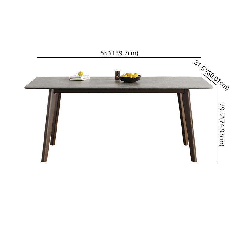 Contemporary Sintered Stone Top Standard Dining Set Rectangle Gray Dining Set for Kitchen Clearhalo 'Dining Room Sets' 'Dining Tables & Seating' 'dining_room_set' 'furn' 'furn_dining_room_set' 'Furniture' 'furniture_dining_room_set' 'Kitchen & Dining Furniture' 'kitchen&dining_furn' 'kitchen' 3491797