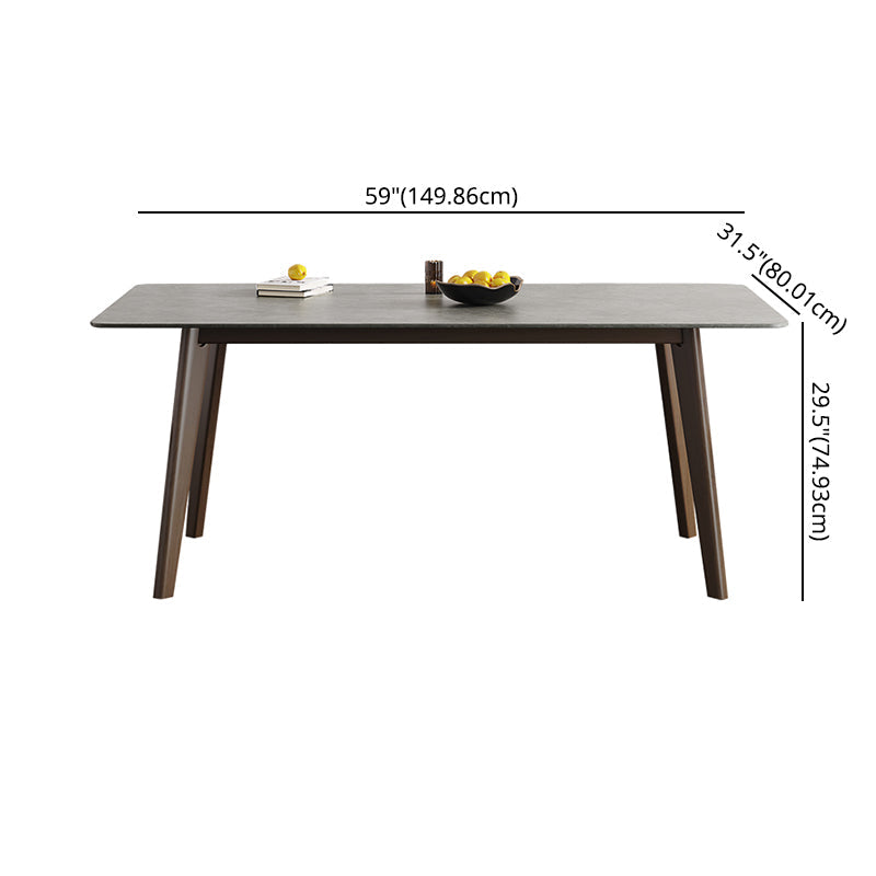 Contemporary Sintered Stone Top Standard Dining Set Rectangle Gray Dining Set for Kitchen Clearhalo 'Dining Room Sets' 'Dining Tables & Seating' 'dining_room_set' 'furn' 'furn_dining_room_set' 'Furniture' 'furniture_dining_room_set' 'Kitchen & Dining Furniture' 'kitchen&dining_furn' 'kitchen' 3491798