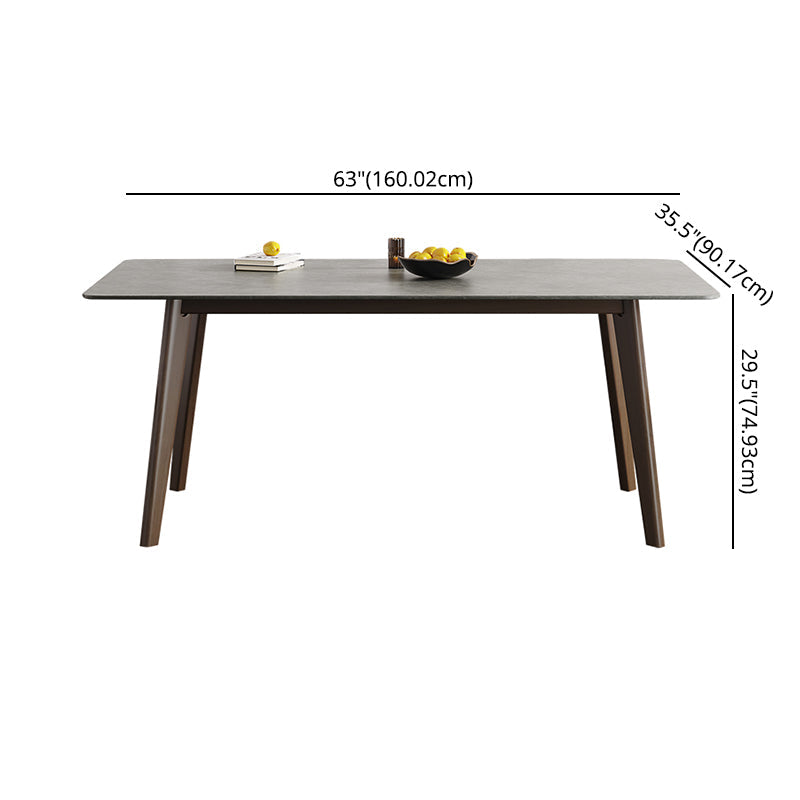 Contemporary Sintered Stone Top Standard Dining Set Rectangle Gray Dining Set for Kitchen Clearhalo 'Dining Room Sets' 'Dining Tables & Seating' 'dining_room_set' 'furn' 'furn_dining_room_set' 'Furniture' 'furniture_dining_room_set' 'Kitchen & Dining Furniture' 'kitchen&dining_furn' 'kitchen' 3491799