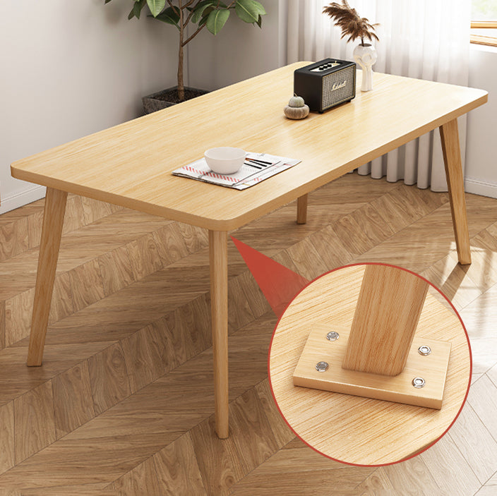 Modern Solid Wood Rectangle Shape Dining Set Khaki Standard Dining Set for Kitchen Clearhalo 'Dining Room Sets' 'Dining Tables & Seating' 'dining_room_set' 'furn' 'furn_dining_room_set' 'Furniture' 'furniture_dining_room_set' 'Kitchen & Dining Furniture' 'kitchen&dining_furn' 'kitchen' 3491809