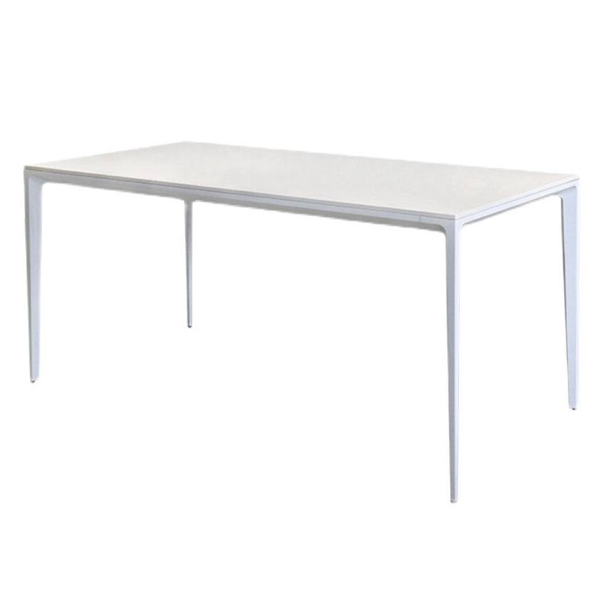 Contemporary Sintered Stone Top Kitchen Dining Set Rectangle Shape Standard Dining Set in White Clearhalo 'Dining Room Sets' 'Dining Tables & Seating' 'dining_room_set' 'furn' 'furn_dining_room_set' 'Furniture' 'furniture_dining_room_set' 'Kitchen & Dining Furniture' 'kitchen&dining_furn' 'kitchen' 3491821