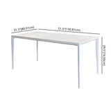 Contemporary Sintered Stone Top Kitchen Dining Set Rectangle Shape Standard Dining Set in White Clearhalo 'Dining Room Sets' 'Dining Tables & Seating' 'dining_room_set' 'furn' 'furn_dining_room_set' 'Furniture' 'furniture_dining_room_set' 'Kitchen & Dining Furniture' 'kitchen&dining_furn' 'kitchen' 3491822