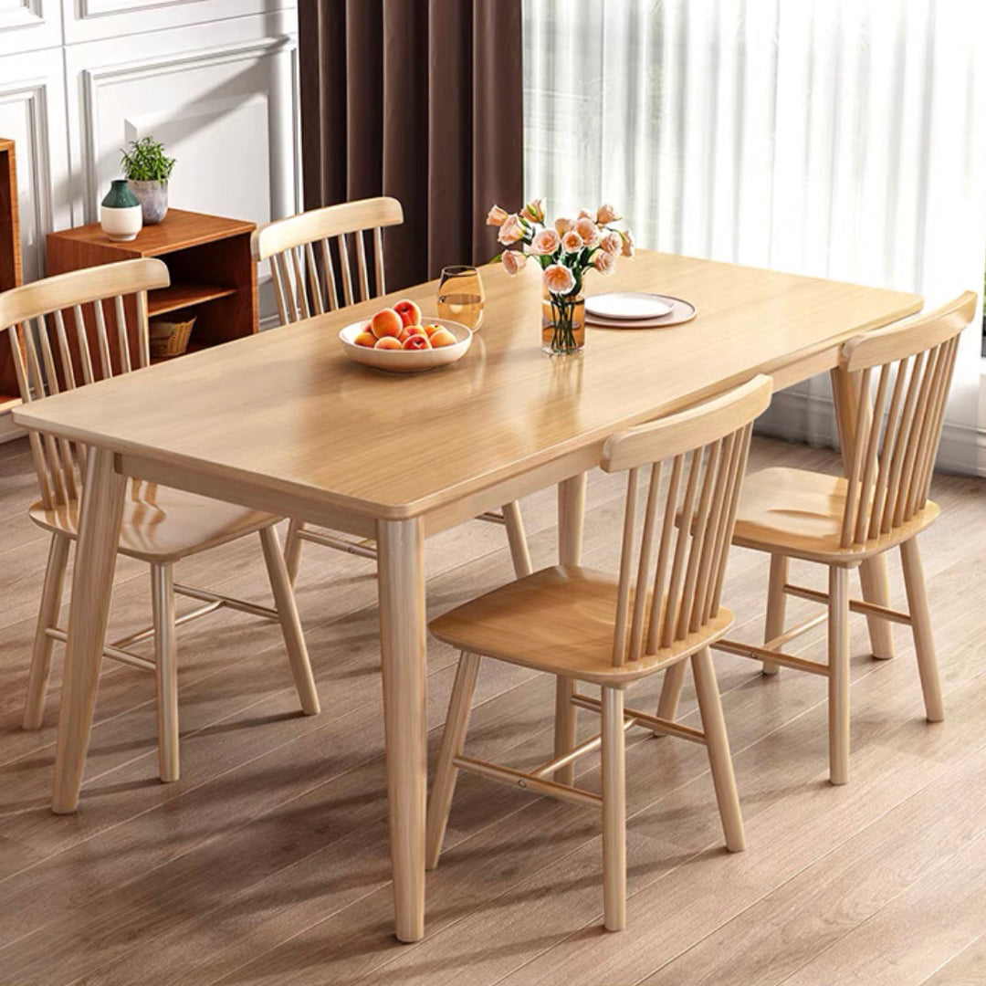 Minimalist Style Solid Wood Dining Table Set of Rectangle Shape Formal Dinette Set 5 Piece Set Clearhalo 'Dining Room Sets' 'Dining Tables & Seating' 'dining_room_set' 'furn' 'furn_dining_room_set' 'Furniture' 'furniture_dining_room_set' 'Kitchen & Dining Furniture' 'kitchen&dining_furn' 'kitchen' 3491841