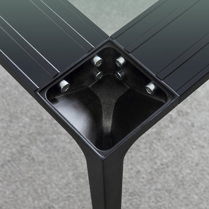 Standard Height Sintered Stone Top Dining Set with 4 Black Metallic Legs for Dining Furniture Clearhalo 'Dining Room Sets' 'Dining Tables & Seating' 'dining_room_set' 'furn' 'furn_dining_room_set' 'Furniture' 'furniture_dining_room_set' 'Kitchen & Dining Furniture' 'kitchen&dining_furn' 'kitchen' 3491886