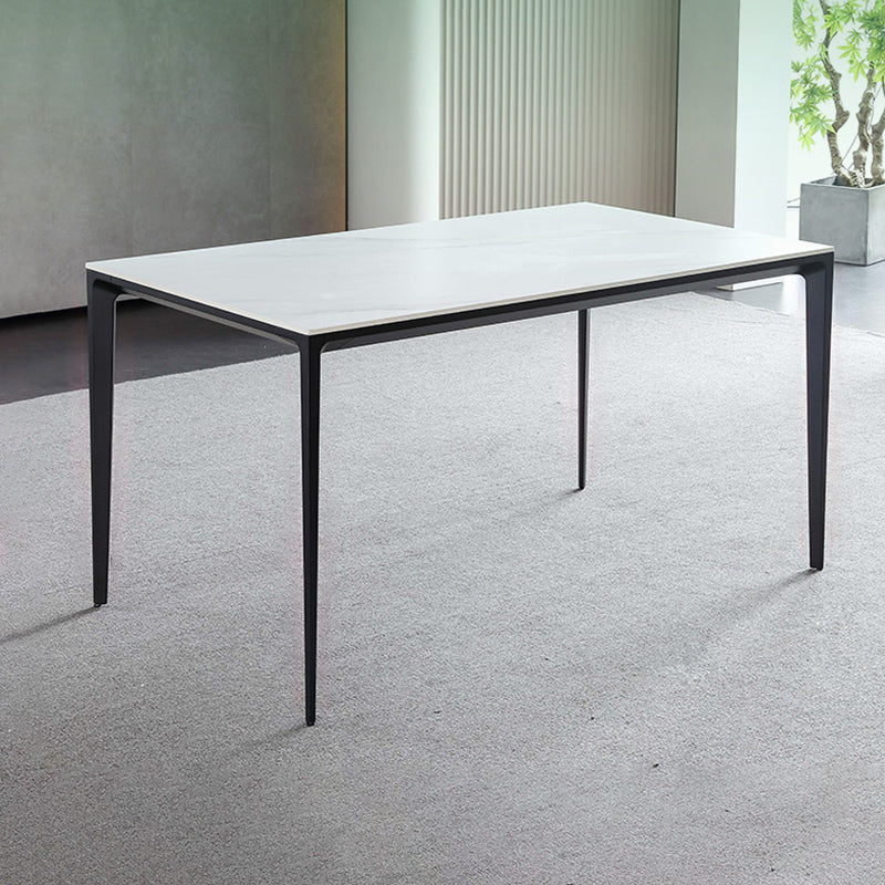 Standard Height Sintered Stone Top Dining Set with 4 Black Metallic Legs for Dining Furniture Clearhalo 'Dining Room Sets' 'Dining Tables & Seating' 'dining_room_set' 'furn' 'furn_dining_room_set' 'Furniture' 'furniture_dining_room_set' 'Kitchen & Dining Furniture' 'kitchen&dining_furn' 'kitchen' 3491896