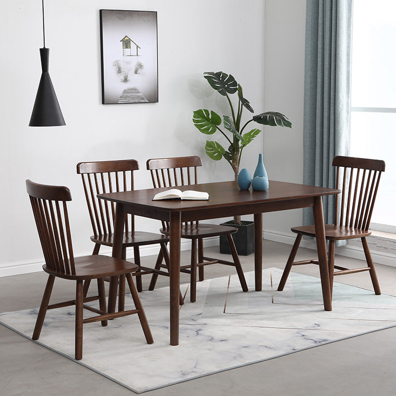 Contemporary Solid Wood Rectangle Shape Dining Furniture 4 Wood Legs Formal for Dining Furniture 5 Piece Set Clearhalo 'Dining Room Sets' 'Dining Tables & Seating' 'dining_room_set' 'furn' 'furn_dining_room_set' 'Furniture' 'furniture_dining_room_set' 'Kitchen & Dining Furniture' 'kitchen&dining_furn' 'kitchen' 3491897