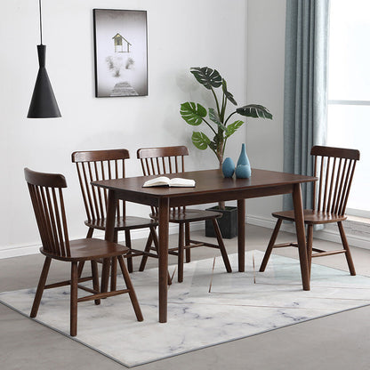 Contemporary Solid Wood Rectangle Shape Dining Furniture 4 Wood Legs Formal for Dining Furniture 5 Piece Set Clearhalo 'Dining Room Sets' 'Dining Tables & Seating' 'dining_room_set' 'furn' 'furn_dining_room_set' 'Furniture' 'furniture_dining_room_set' 'Kitchen & Dining Furniture' 'kitchen&dining_furn' 'kitchen' 3491897