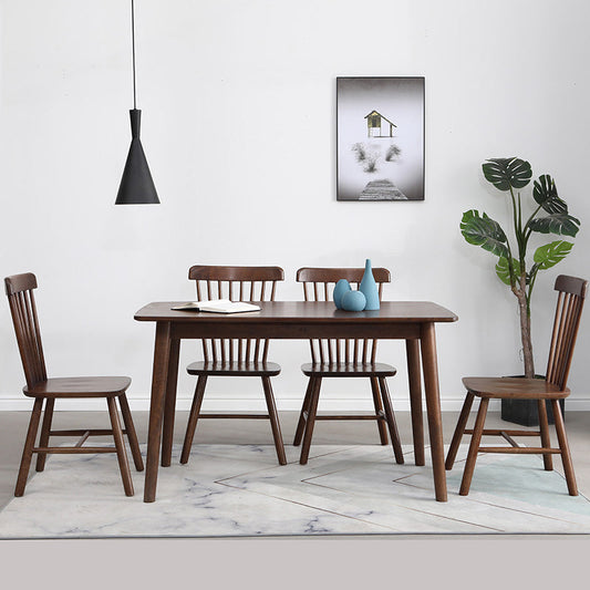 Contemporary Solid Wood Rectangle Shape Dining Furniture 4 Wood Legs Formal for Dining Furniture Clearhalo 'Dining Room Sets' 'Dining Tables & Seating' 'dining_room_set' 'furn' 'furn_dining_room_set' 'Furniture' 'furniture_dining_room_set' 'Kitchen & Dining Furniture' 'kitchen&dining_furn' 'kitchen' 3491898