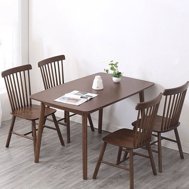 Contemporary Solid Wood Rectangle Shape Dining Furniture 4 Wood Legs Formal for Dining Furniture Clearhalo 'Dining Room Sets' 'Dining Tables & Seating' 'dining_room_set' 'furn' 'furn_dining_room_set' 'Furniture' 'furniture_dining_room_set' 'Kitchen & Dining Furniture' 'kitchen&dining_furn' 'kitchen' 3491899