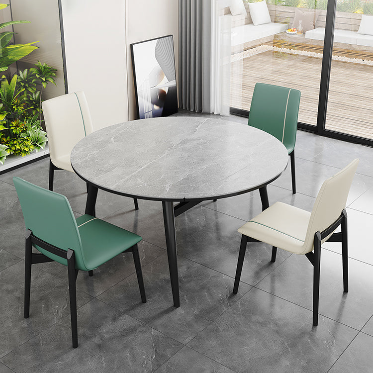 Minimalist Style Sintered Stone Dining Table Set of Collapsible Dinette Set 5 Piece Set Clearhalo 'Dining Room Sets' 'Dining Tables & Seating' 'dining_room_set' 'furn' 'furn_dining_room_set' 'Furniture' 'furniture_dining_room_set' 'Kitchen & Dining Furniture' 'kitchen&dining_furn' 'kitchen' 3491910