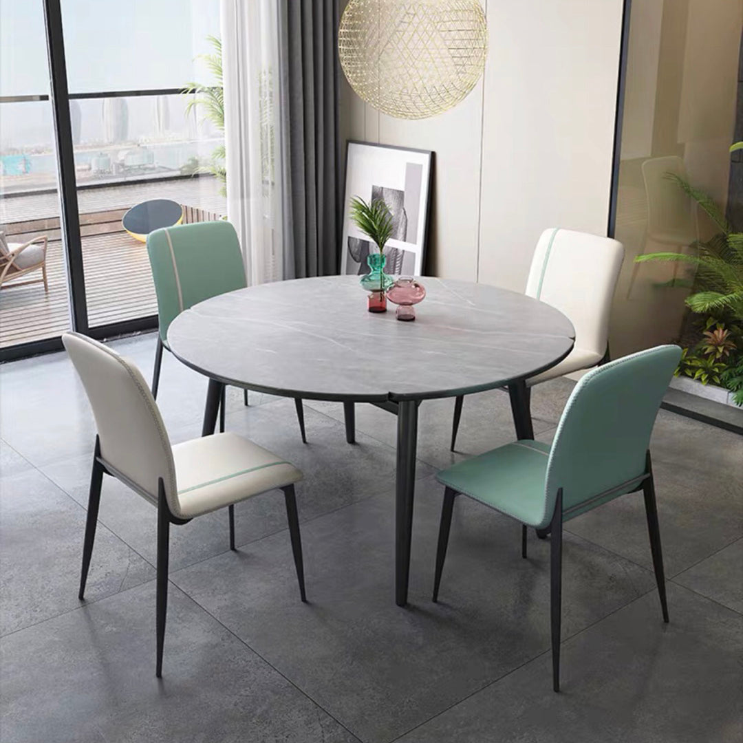 Minimalist Style Sintered Stone Dining Table Set of Collapsible Dinette Set Clearhalo 'Dining Room Sets' 'Dining Tables & Seating' 'dining_room_set' 'furn' 'furn_dining_room_set' 'Furniture' 'furniture_dining_room_set' 'Kitchen & Dining Furniture' 'kitchen&dining_furn' 'kitchen' 3491911
