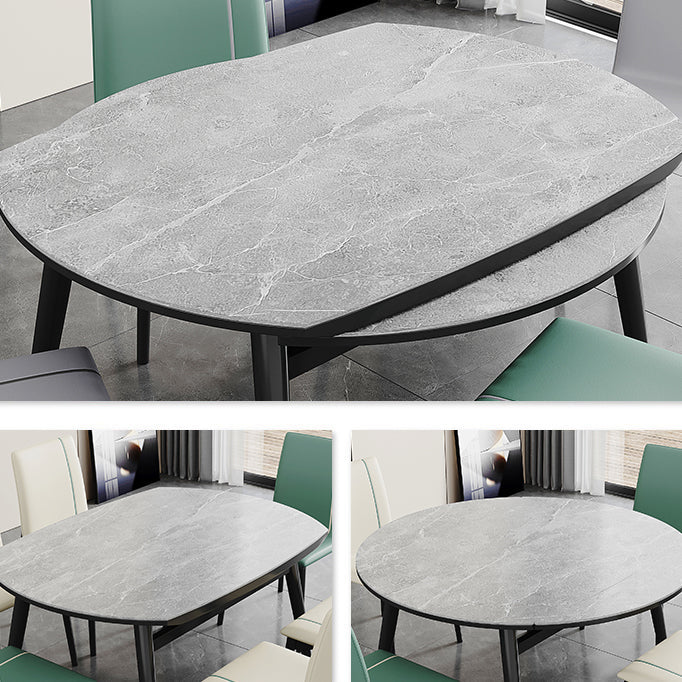 Minimalist Style Sintered Stone Dining Table Set of Collapsible Dinette Set Clearhalo 'Dining Room Sets' 'Dining Tables & Seating' 'dining_room_set' 'furn' 'furn_dining_room_set' 'Furniture' 'furniture_dining_room_set' 'Kitchen & Dining Furniture' 'kitchen&dining_furn' 'kitchen' 3491913