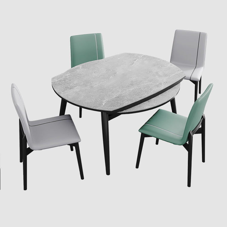 Minimalist Style Sintered Stone Dining Table Set of Collapsible Dinette Set Clearhalo 'Dining Room Sets' 'Dining Tables & Seating' 'dining_room_set' 'furn' 'furn_dining_room_set' 'Furniture' 'furniture_dining_room_set' 'Kitchen & Dining Furniture' 'kitchen&dining_furn' 'kitchen' 3491914