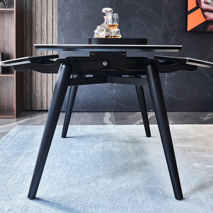 Minimalist Style Sintered Stone Dining Table Set of Collapsible Dinette Set Clearhalo 'Dining Room Sets' 'Dining Tables & Seating' 'dining_room_set' 'furn' 'furn_dining_room_set' 'Furniture' 'furniture_dining_room_set' 'Kitchen & Dining Furniture' 'kitchen&dining_furn' 'kitchen' 3491915